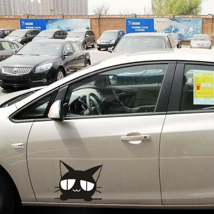 Наклейка на весь корпус автомобиля с изображением черной кошки Стайлинг для skoda