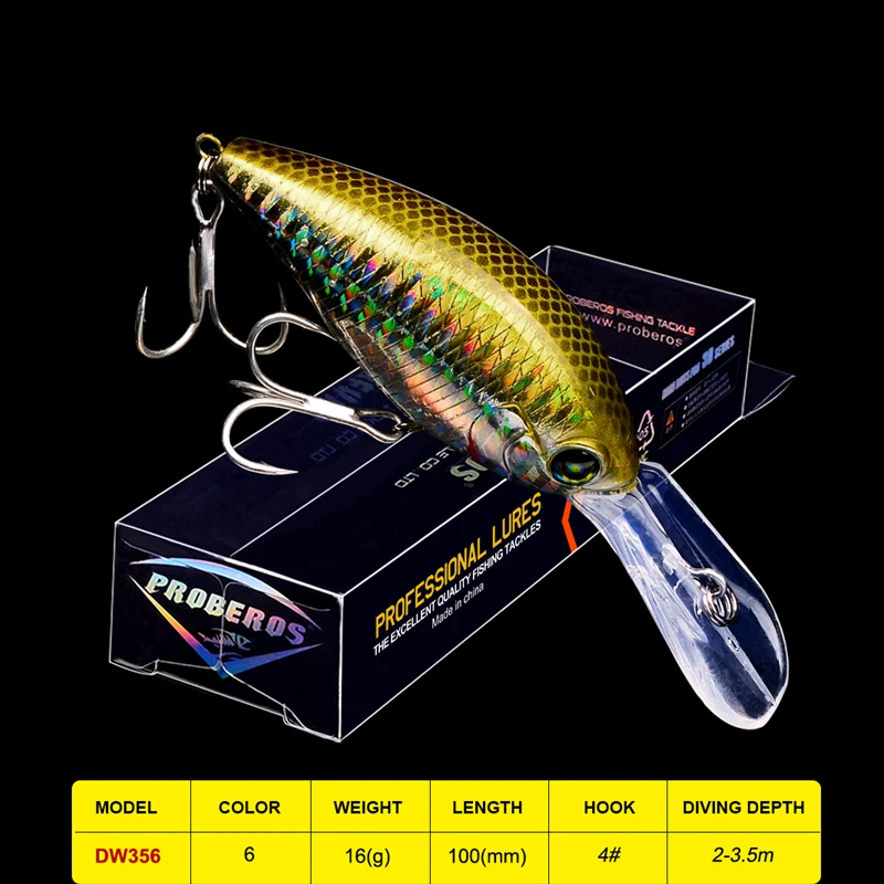 PROBEROS Crankbait 10 см 16 г жира fWobbler блесны искуственные паллет жесткая приманка окунь
