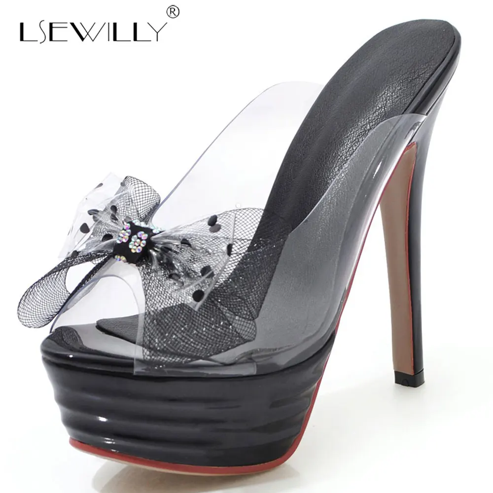 Lsewilly/летние туфли на высоком каблуке и платформе женские прозрачные пикантные с