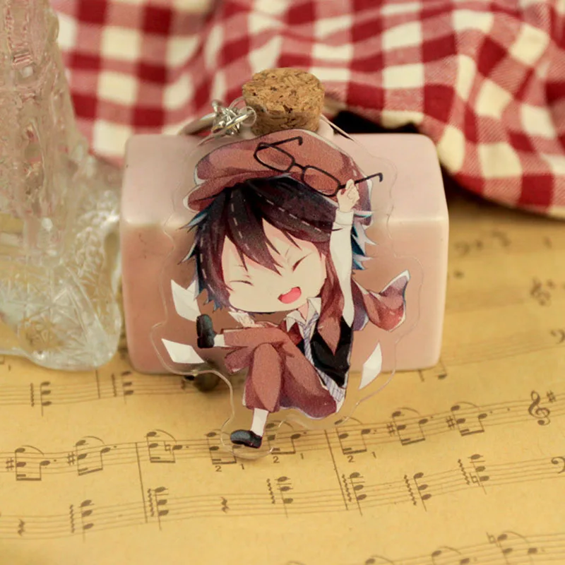 Японский аниме брелок Bungo Stray Dogs с персонажами Осаму Дазай, Эдогавой Рампо, Накадзимы Ацуши из акрила в подарок, 1 шт.