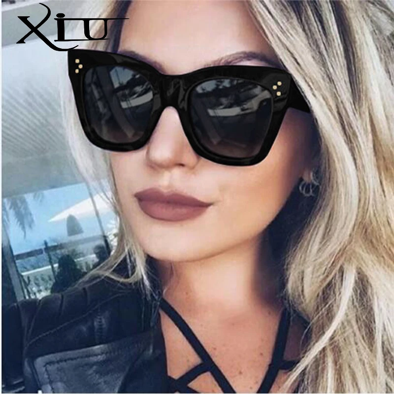 XIU новые солнцезащитные очки женские брендовые дизайнерские ретро Винтажные Солнцезащитные очки Модные женские солнцезащитные очки большая оправа UV400