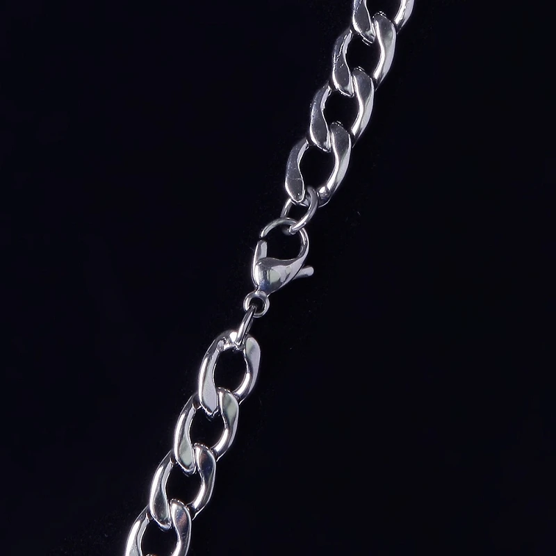 Ожерелье мужское из нержавеющей стали колье панцирной цепи с серебряным