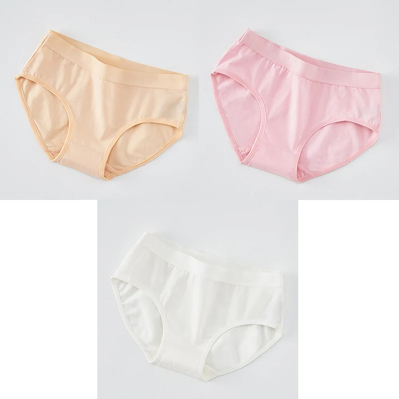 nude pink white 3 шт., женские трусы, хлопковые трусы, низкая талия, дышащие, антибактериальные, женские трусы, фирменное качество, новые трусы, нижнее белье для женщин - Цвет: nude pink white