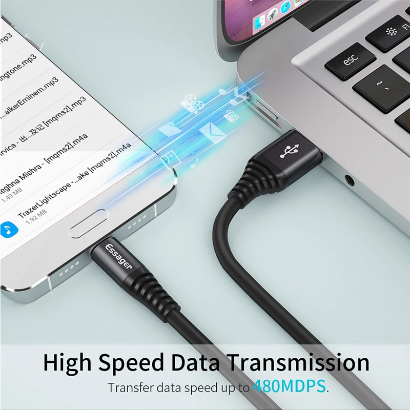 Usb-кабель Essager type-C для Xiaomi redmi note 8 Pro OnePlus 6t huawei mate 20 Pro USB-C type-C кабель для зарядки и передачи данных