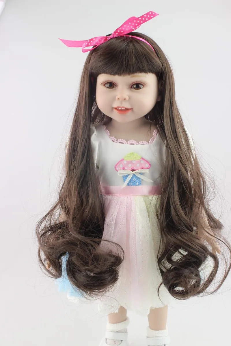 Фото 18 дюймов американская принцесса девочка полностью виниловая силиконовая кукла