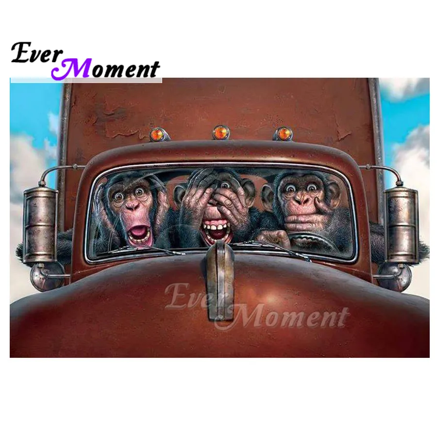 Картина с бриллиантами Ever Moment ручная работа стразы обезьяна 5D сделай сам