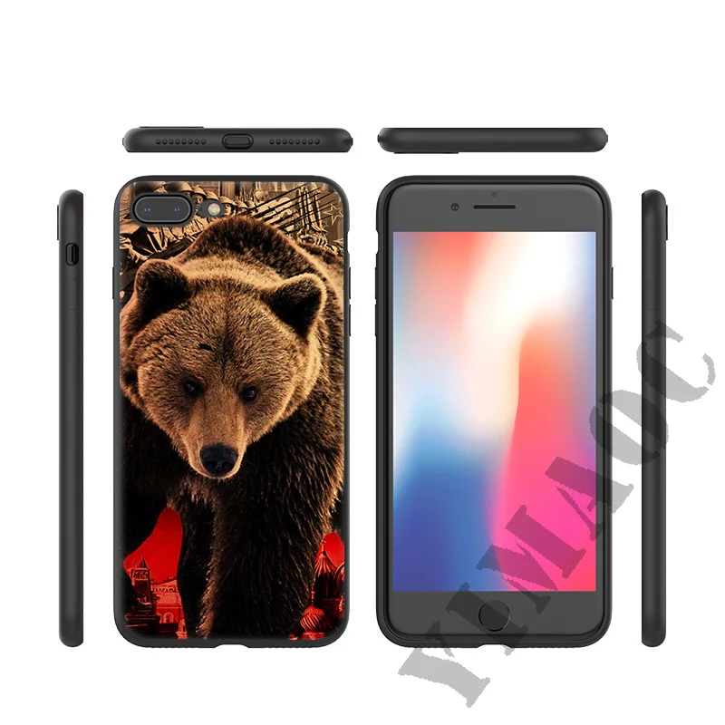 YIMAOC российский флаг с медведем Мягкий силиконовый чехол для iPhone 11 Pro Xr Xs Max X или 10 8