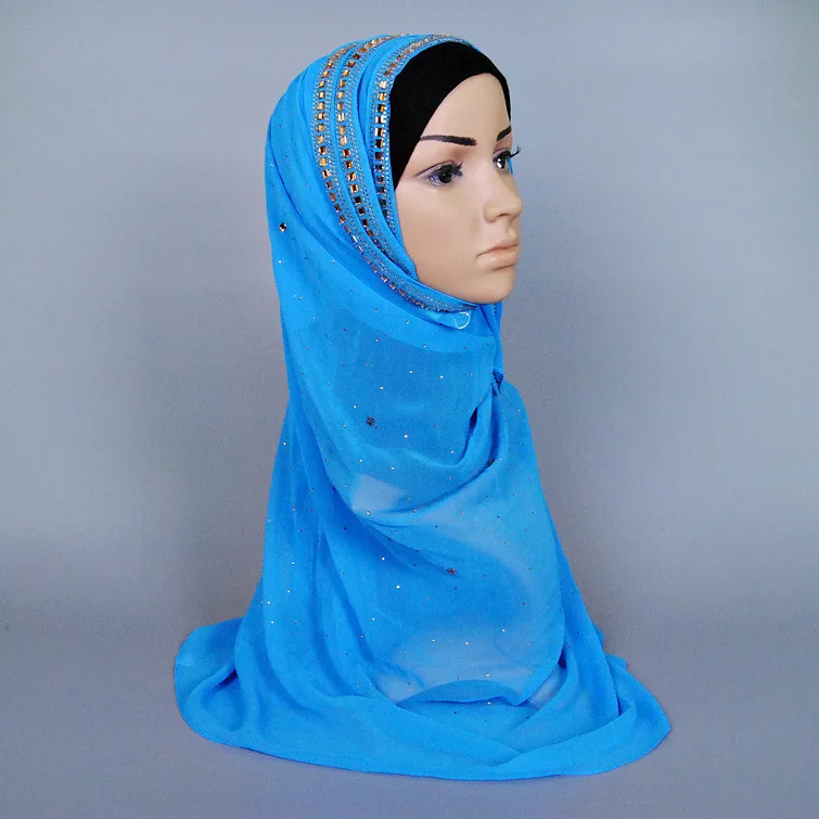 Лето чешский золотой даймонд шифон длинная шарф индия дубай шарфы мусульманский