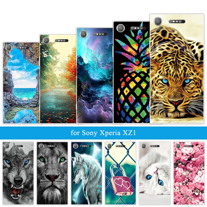 Мягкий ТПУ чехол для телефона с волком Sony Xperia XA1 Ultra Z3 Compact XZ1 тонкий прозрачный