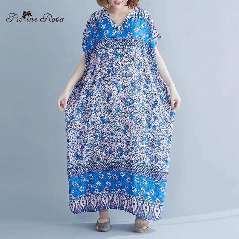 BelineRosa 2019 женские платья макси с цветочным принтом летнее платье рукавом реглан