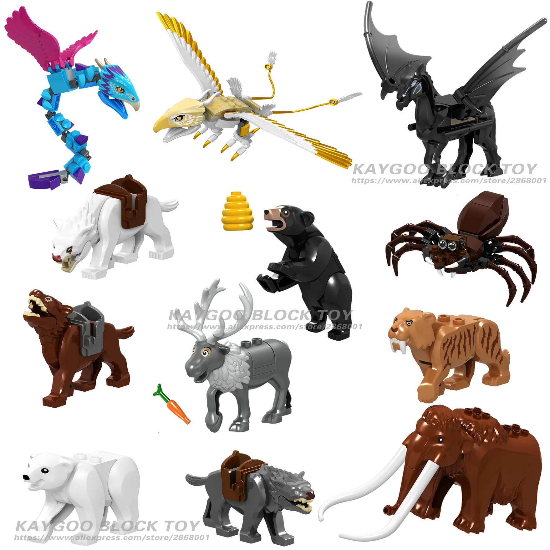 Мини Diy маленькие кирпичи животные тигр эльф волк олень фигурки модель