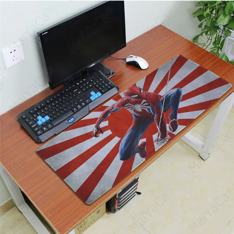 Lock Edge 30x80cm Красивое аниме maiyaca Marvel Человек-паук из натурального каучука, игровой коврик для мыши, настольный резиновый компьютерный игровой коврик - Цвет: Lock Edge 30x80cm
