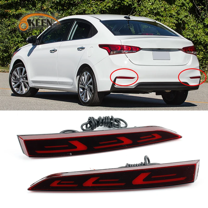 2 шт. светодиодные ламсветильник для заднего бампера Hyundai Accent 2018 2017|Фара авто в