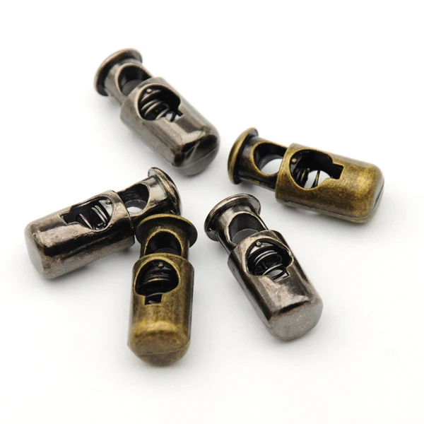 

Wholesale 40pcs/lot metal alloy stoppers toggle cord locks Drawstring lock one hole for 4.5mm bungee cord STP-001