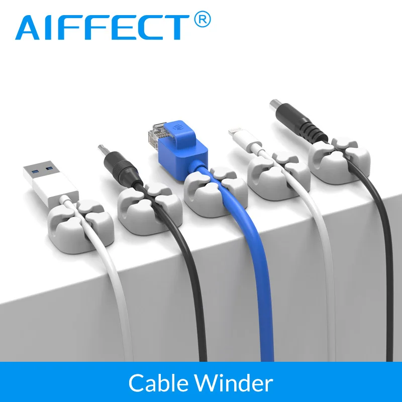 AIFFECT 6 шт. силиконовый кабель для намотки Магнитный зажим usb Органайзер Настольная