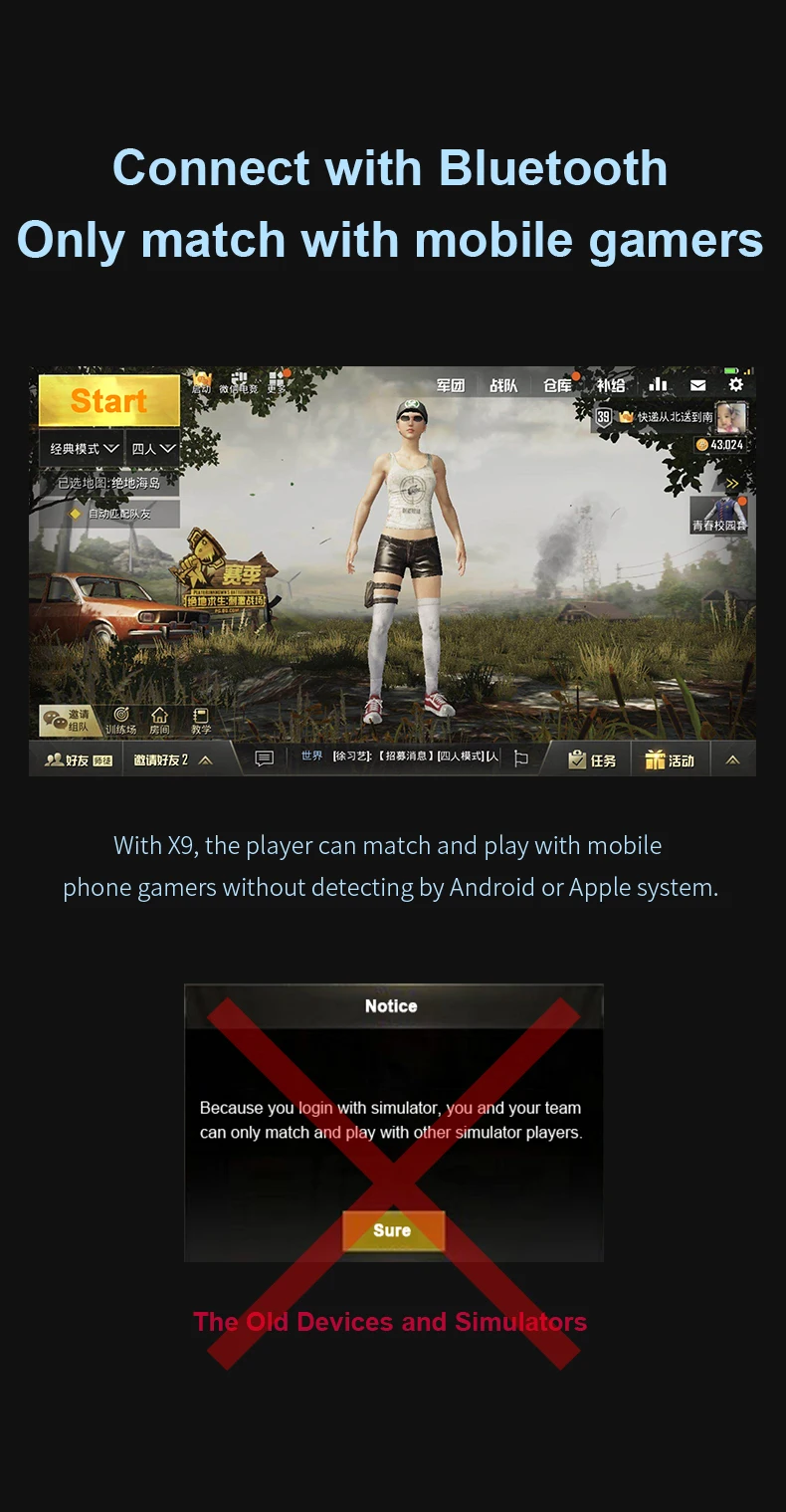 PUBG мобильный Геймпад контроллер игровая мышь клавиатура конвертер 4K 60Hz Bluetooth адаптер для Android IOS Телефон на ПК, телевизор, монитор