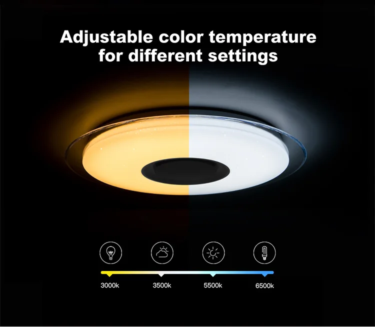 Умный светодиодный потолочный светильник RGB с регулируемой яркостью 25 Вт 36 Вт 52 Вт, управление через Bluetooth и музыку, современный светодиодный потолочный светильник для гостиной/спальни 220 В