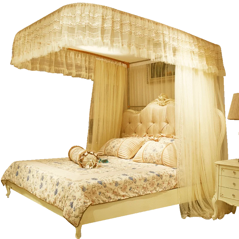 U-образная противомоскитная сетка роскошная в стиле Корта три открытые двери