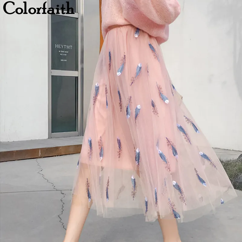 Colorfaith новинка 2019 Женская длинная юбка миди на весну и лето женская модная