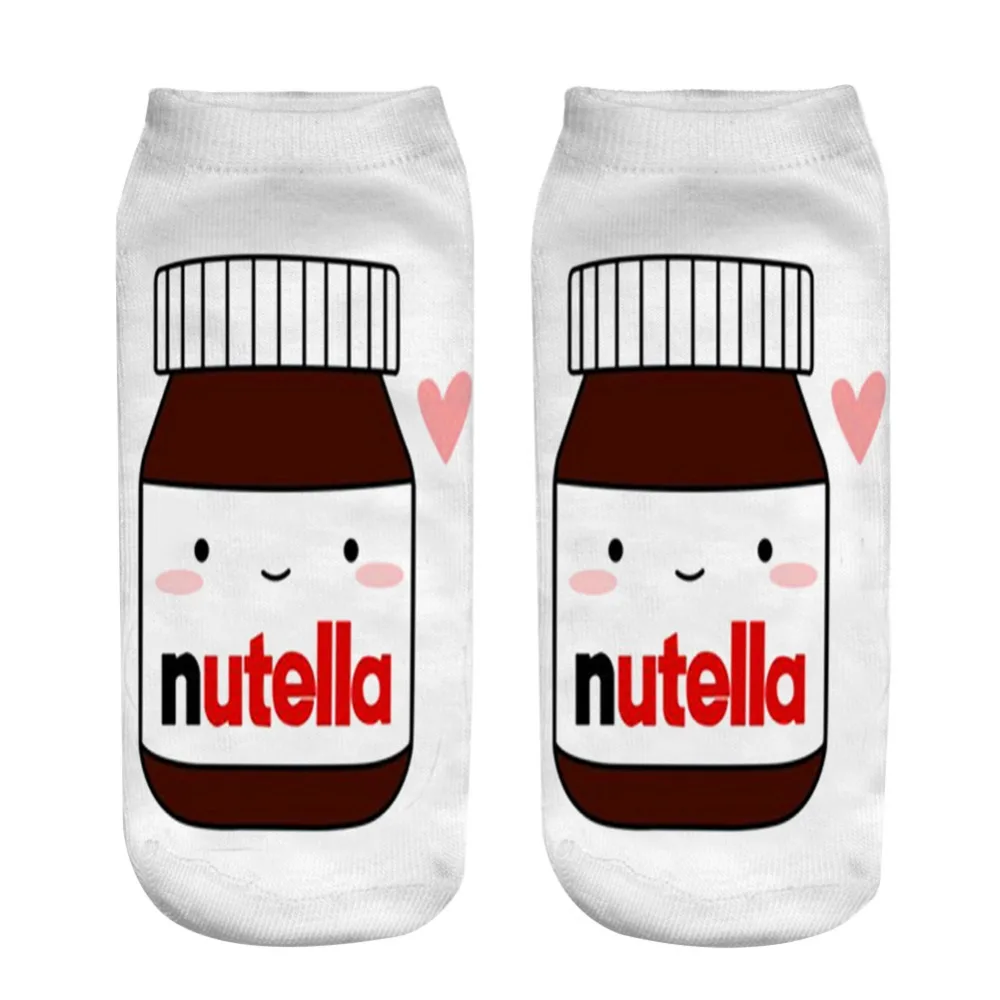 Носки Nutella с 3D принтом мужские женские подростковые носки короткие подарок на