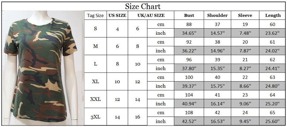 Women Camouflage Tops Tees Slim O-neck Female Cotton Plus Size S-XXXL T Shirt 2018 Summer Short Sleeve T-Shirt Girls Casual | Женская