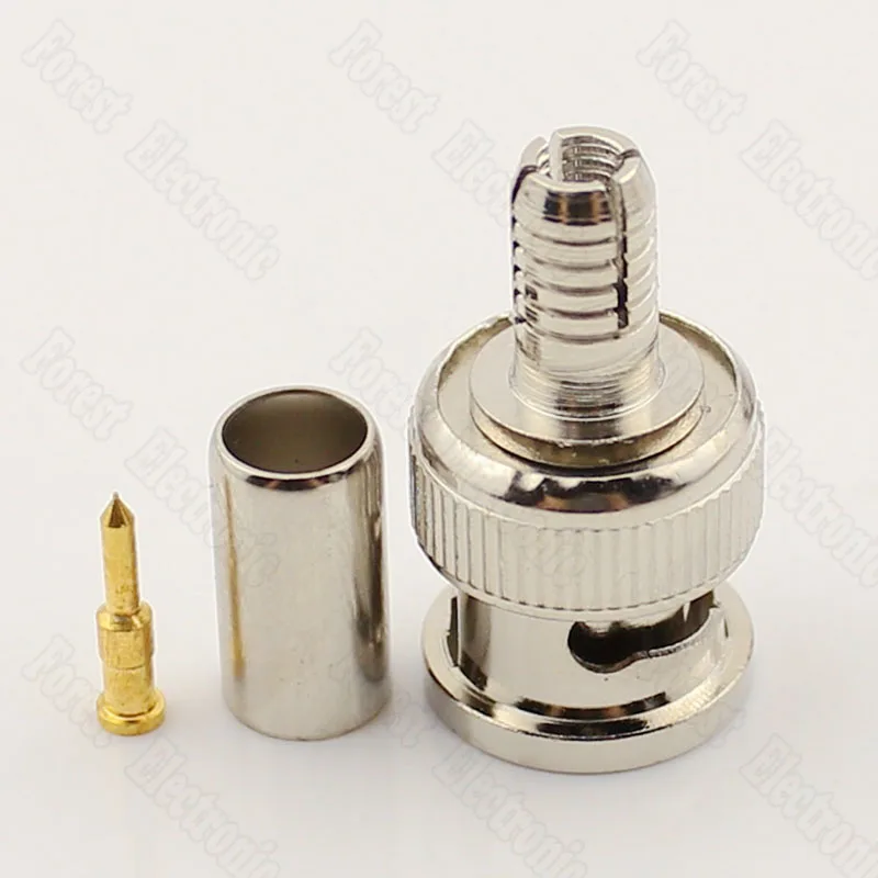 

50 шт./лот холодное нажатие BNC коннектор монитор видео кабель обжимной соединитель Q9 Three-piece75-3