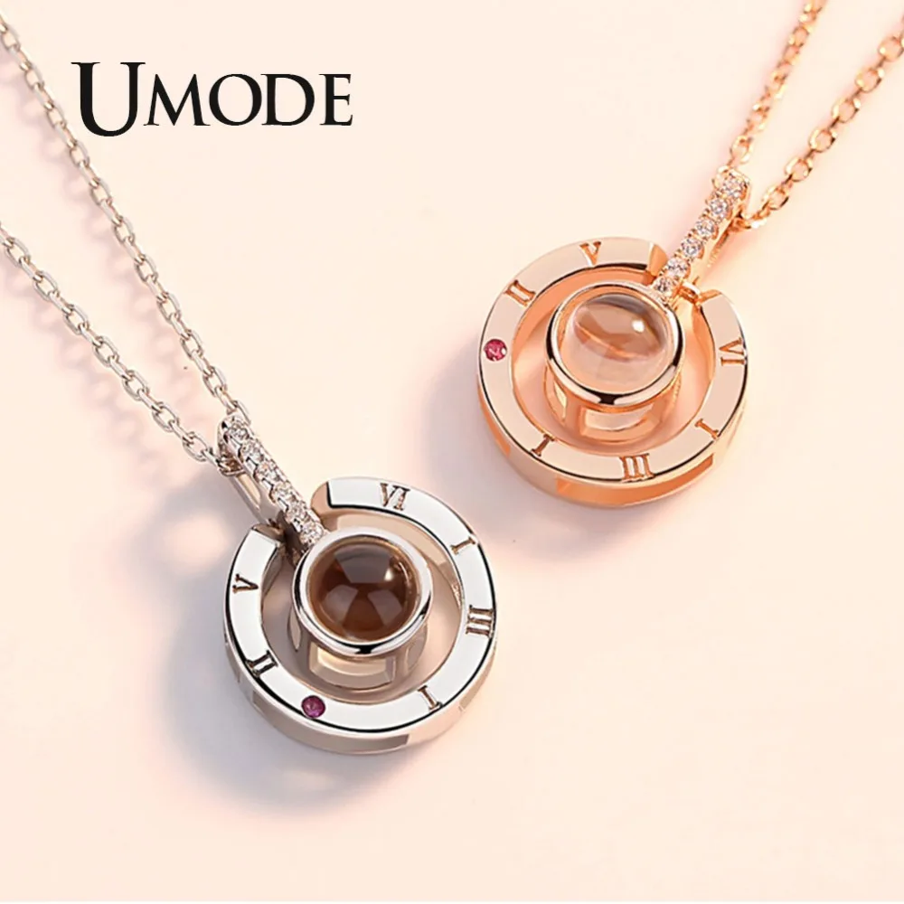 Ожерелье с надписью I Love You Initial UMODE 100 языков подарки для женщин друзей ювелирные