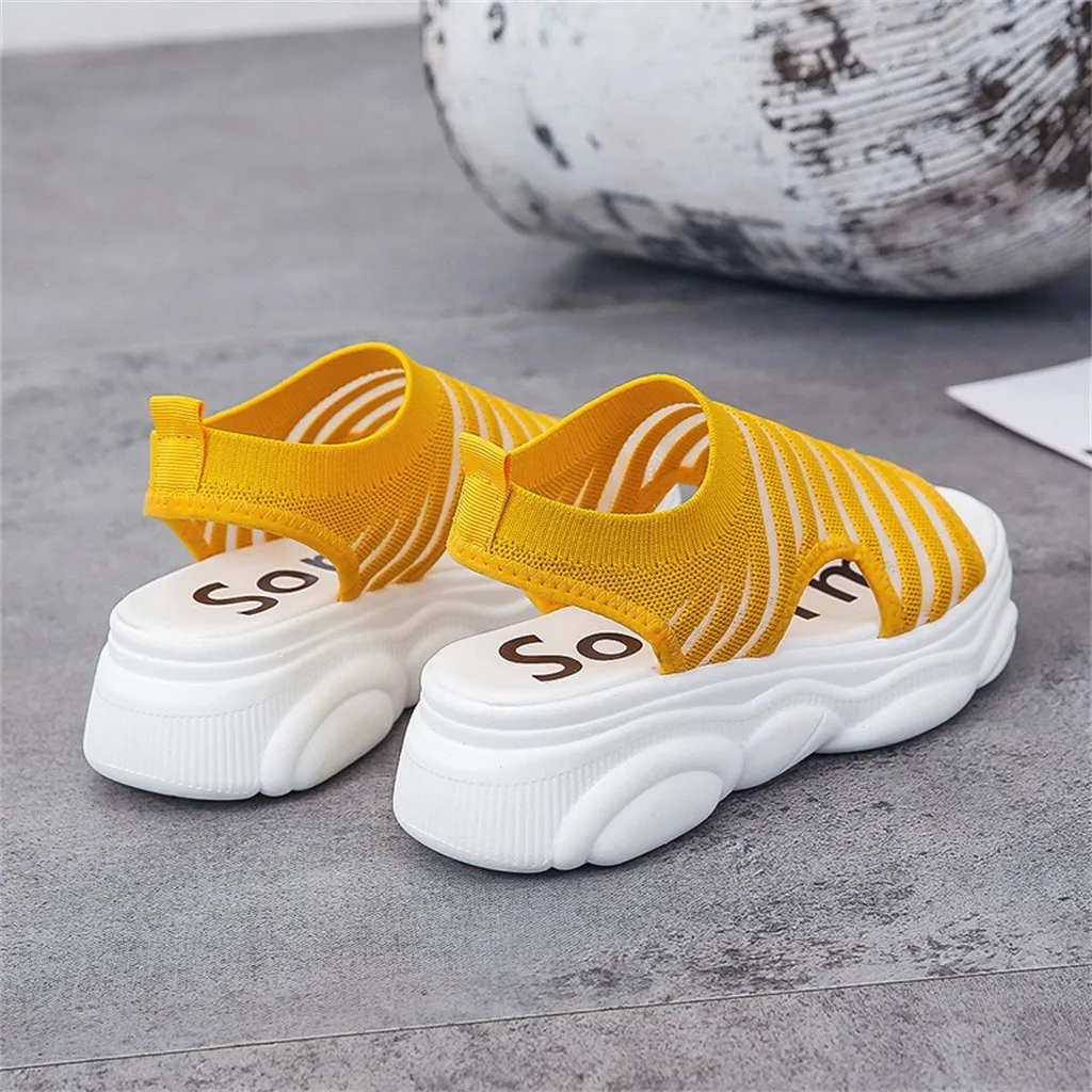 JAYCOSIN Women Sandals Summer New Female Shoes Wedge Comfortable Sandals Ladies Slip-on Sandals Breathable Sandalias 618W