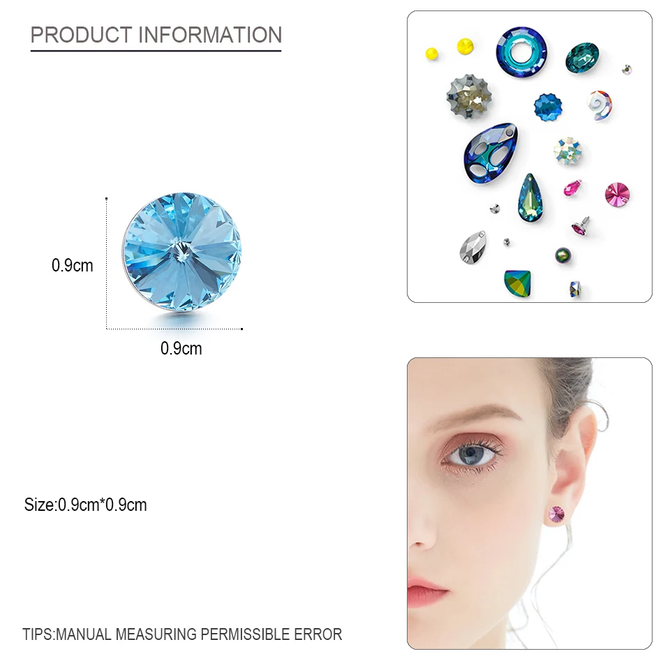 Бренд MALANDA, 925 пробы, серебряные серьги с круглыми кристаллами от Swarovski для женщин, модные серьги-гвоздики, свадебные офисные украшения