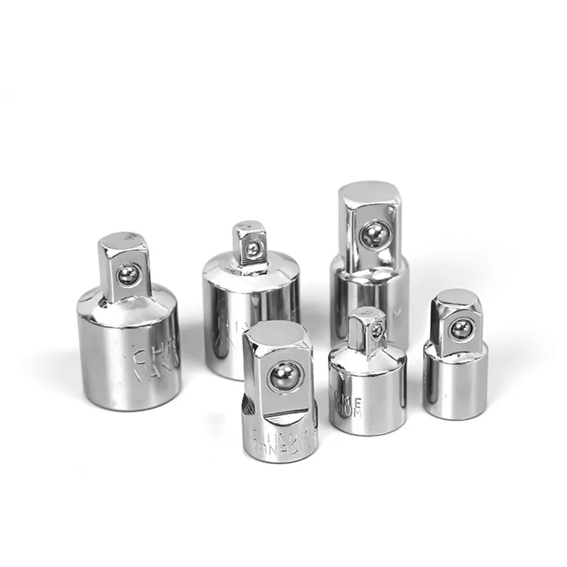 6pc Ratchet Wrench Socket Converter Head Sleeve Adapter 1/2 Big Fly To 3/8 Fly To 1/4 Steel 12.5mm Household Ratchet Wrench Hand