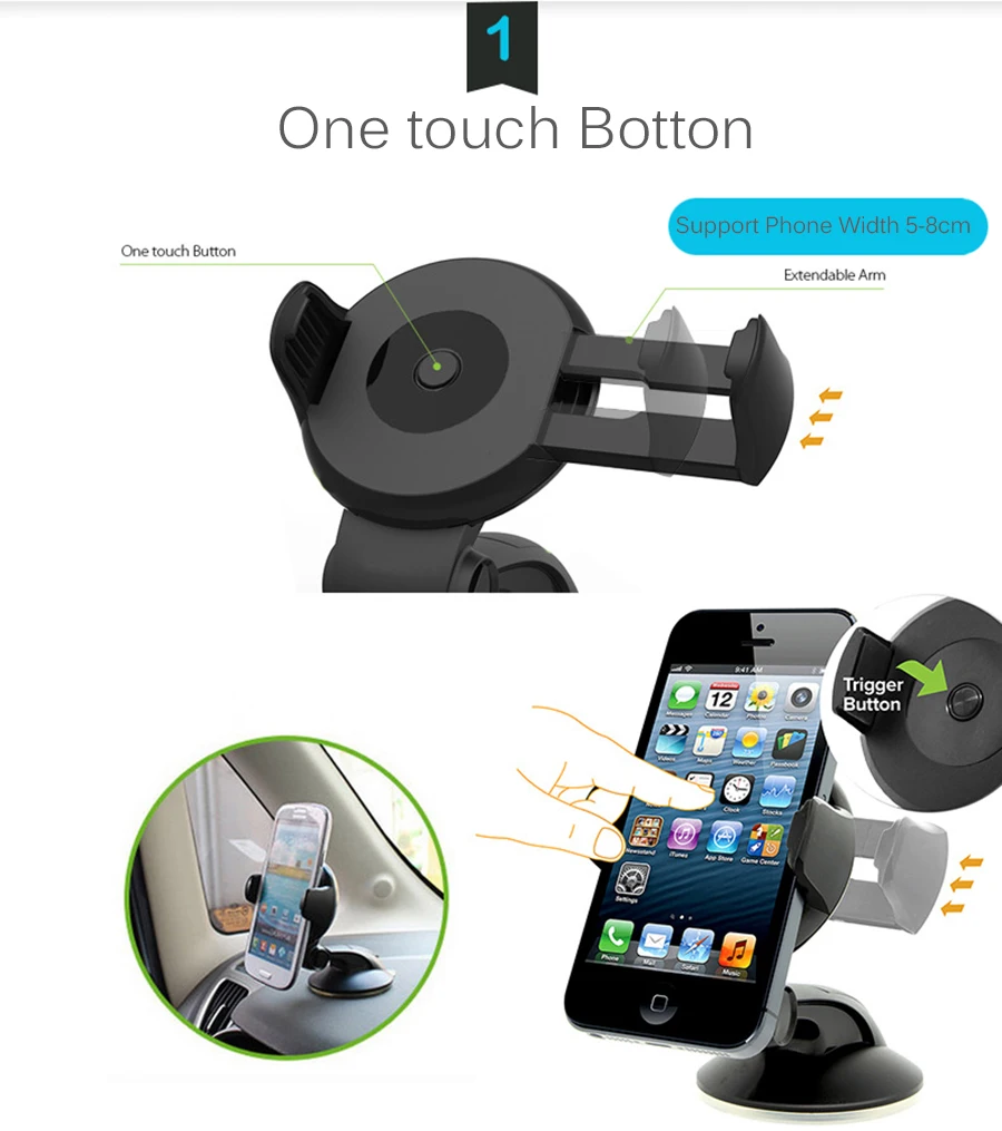 For Phone In Car Dashboard Mount Stand Universal Car Phone Holder No Magnetic Mobile Holder For Xiaomi iphone Smartphone Bracket images - 6