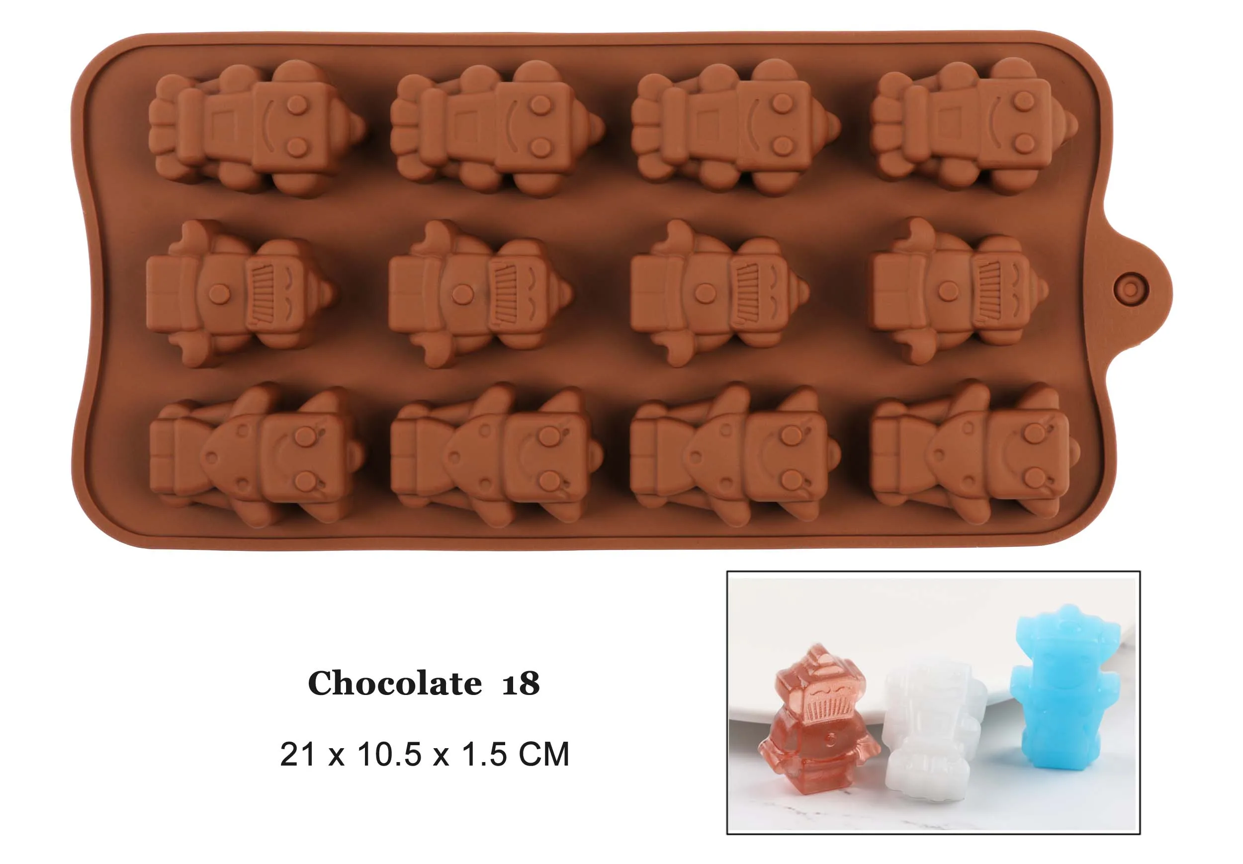 18 brown DIY 3D силиконовая форма шоколадный Робот Модель плесень поднос для печенья Форма для торта Конфета samll маленькие конфеты формы горячая распродажа - Цвет: 18 brown