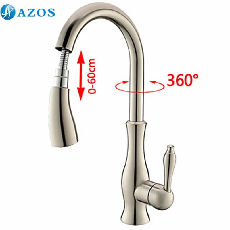 Смесители для кухонной раковины поворотный шланг выдвижной спрей одна ручка