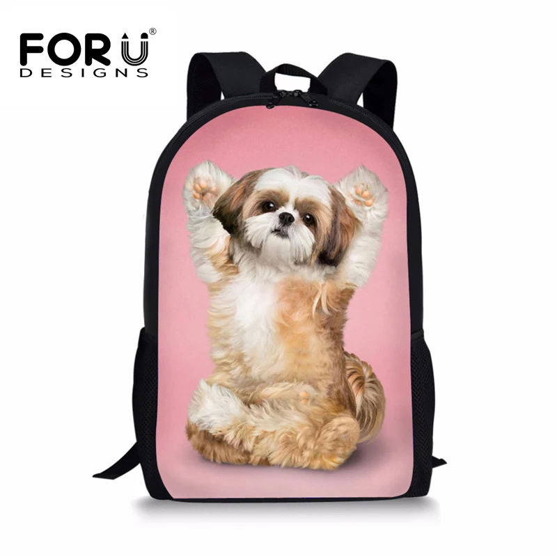 Фото FORUDESIGNS/милый рюкзак с принтом кошки и собаки для подростков девочек мальчиков