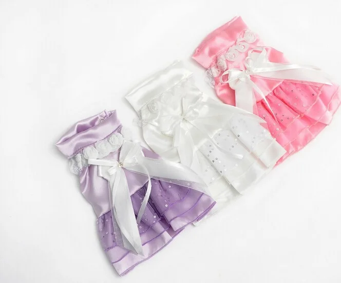 Y07 Wedding Dog Dress Pets Dogs Clothes Sweaty Puppy dog Cats Princess Bowknot Floral Tutu Skirt Costume for Yorkshir | Дом и сад