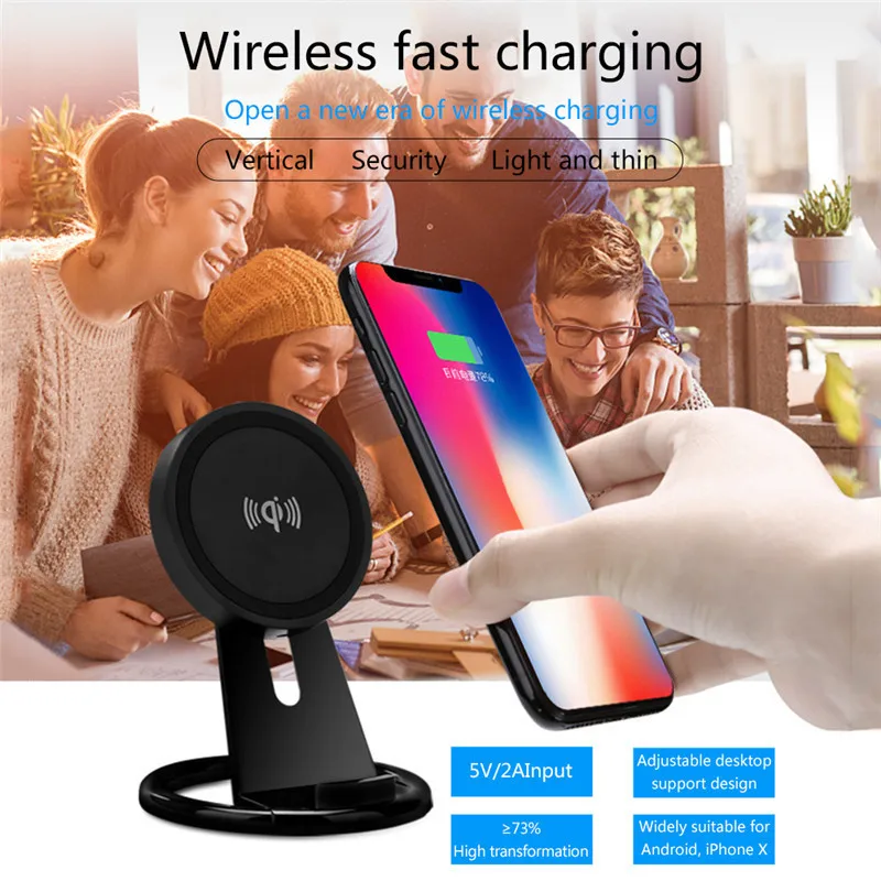 

Qi Wireless Desktop Charger For iPhone X 8 Plus XIAOMI 2S Samsung Galaxy S9 PHONE Fast Charger Wireless Charging Holder Stand