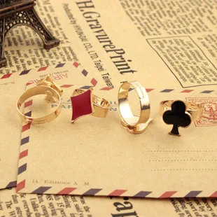 Оптовая Модный Панк Глазури Сердца Лопата Слива Площадь Покер Карты Женщины Леди