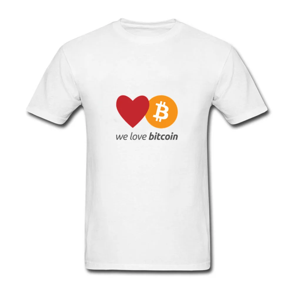 Мы любим два шага Bitcoin Для мужчин футболка 2018 Креативный дизайн Биткоин с