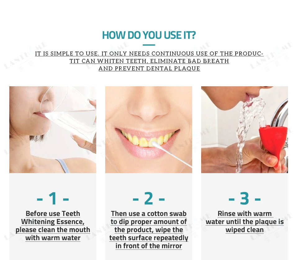 LANBENA Teeth Whitening Essence Powder Oral Hygiene Cleaning Serum Removes Plaque Stains Tooth Bleaching Dental Tools TSLM2 | Красота и