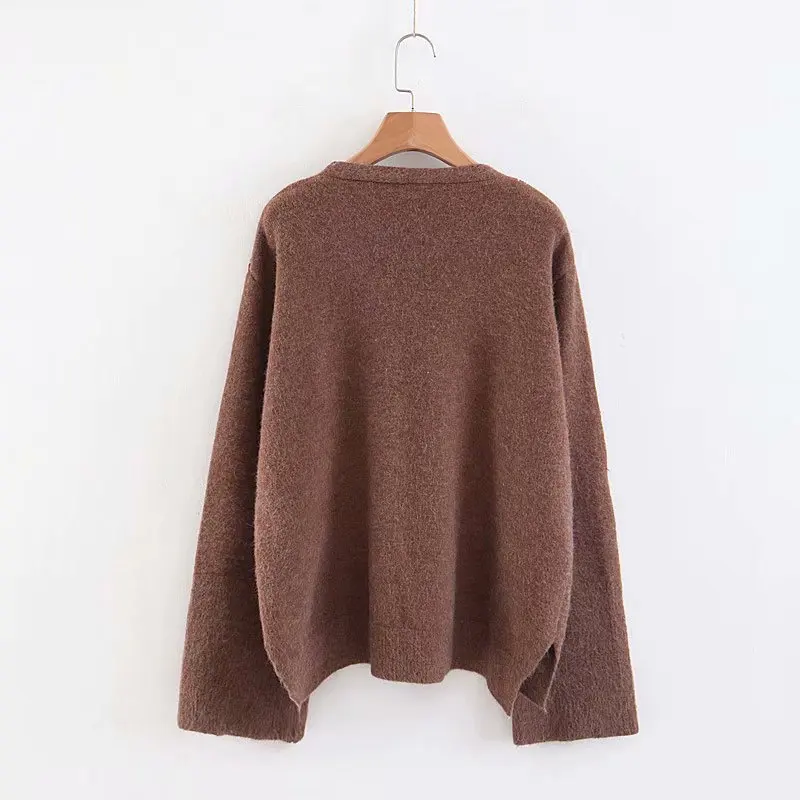 High Quality 2018 Casual Women Cashmere Sweaters Winter Pullovers V Neck Basic Clothes Woman Knitted Sweater Oversized Pullover | Женская