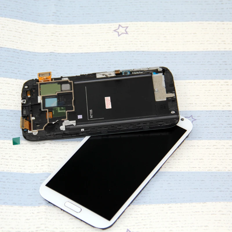 Серый Белый для Samsung Galaxy Note2 Note 2 N7105 ЖК экран телефона с рамкой сенсорного