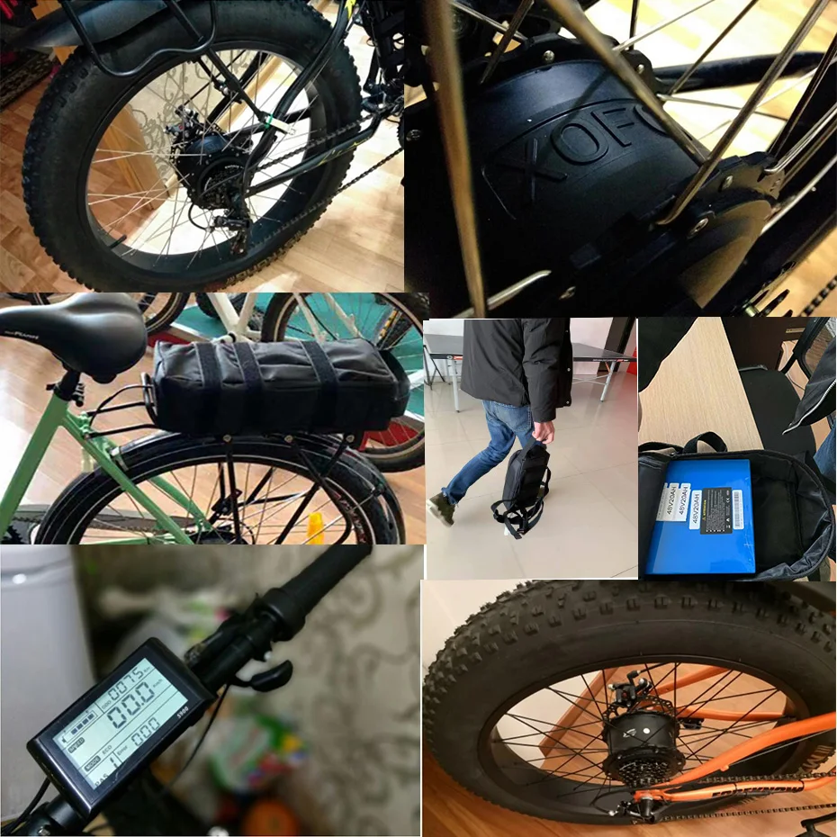 2" 26" 4,0 комплект для электрического велосипеда 48V 1000W с 48V16AH/20AH/LG26A Батарея с толстыми покрышками задний мотор для центрального движения колеса Электрический в комплекте, фара для электровелосипеда в комплект