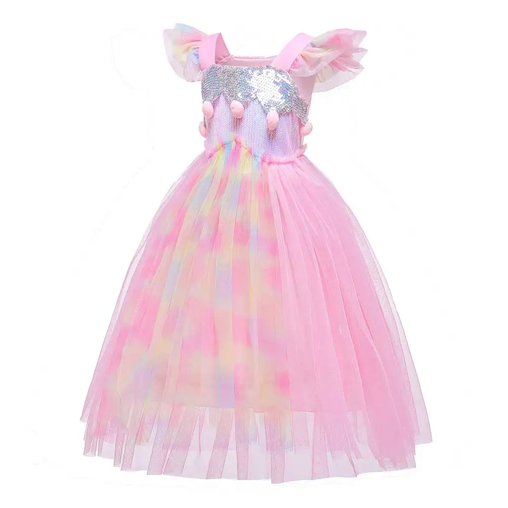 Blue Dress 2 Лидер продаж! Платье принцессы Эльзы для девочек; платье Снежной королевы Анны; диадема; палочка; парик; перчатки для Хэллоуина; Рождественская вечеринка; платье принцессы - Цвет: Blue Dress 2