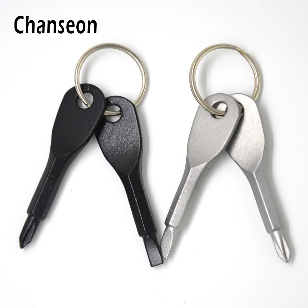 Chanseon точный литая сталь Портативный мини брелок с крестовой прямой отверткой для