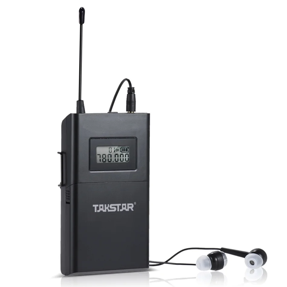 Takstar WPM-200 UHF беспроводной передатчик приемник системы ЖК-дисплей 6 каналов 50 м расстояние передачи с наушники-вкладыши - Цвет: Receiver only