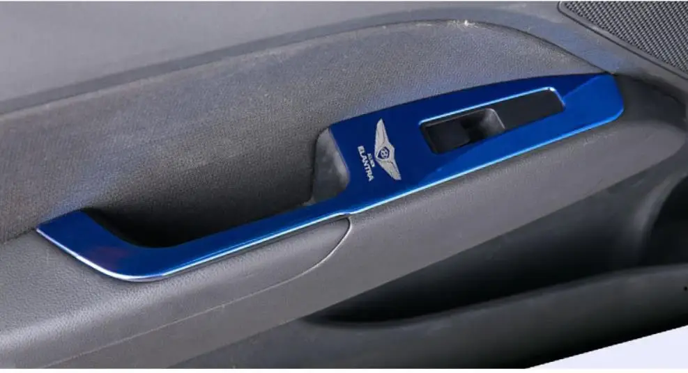 Автомобильная наклейка для hyundai Elantra Avante AD, автомобильный подлокотник для межкомнатной двери, стеклоподъемник, кнопка включения, накладка, отделка автомобиля