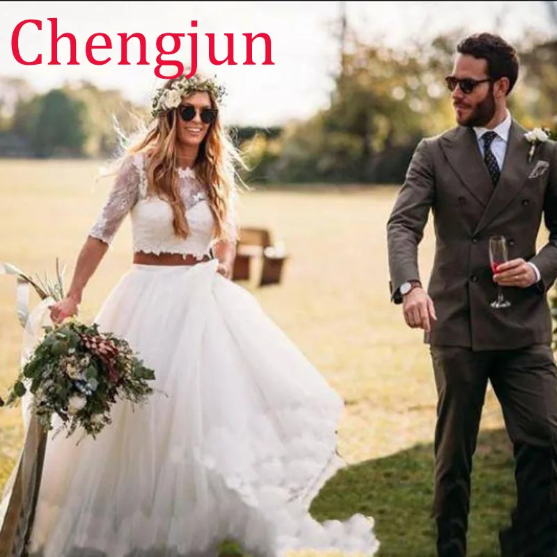 Новое свадебное платье с открытой спиной в стиле бохо Chengjun 2019 | Свадьбы и