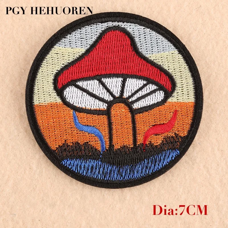 PGY 1PCS Forest Mushroom Badge Embroidery Mend Decorate Patch Jeans Jackets Bag Shoes Clothes Decoration Plant Applique | Дом и сад