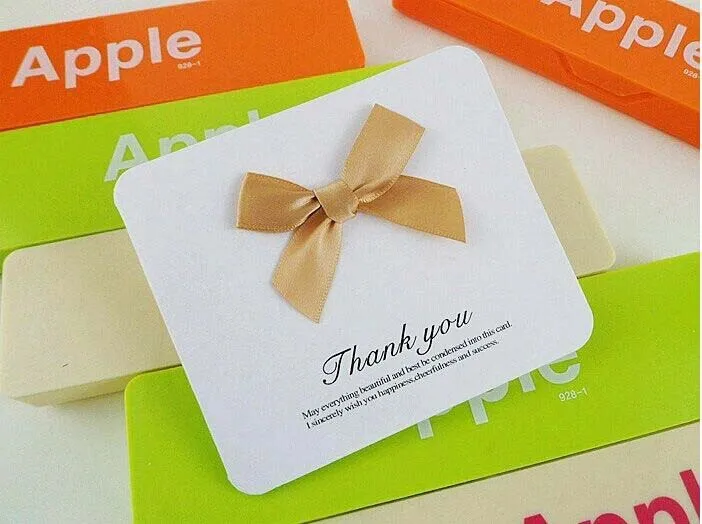 Бесплатная доставка! 50 шт.! Красивый атласный бант благословение Спасибо