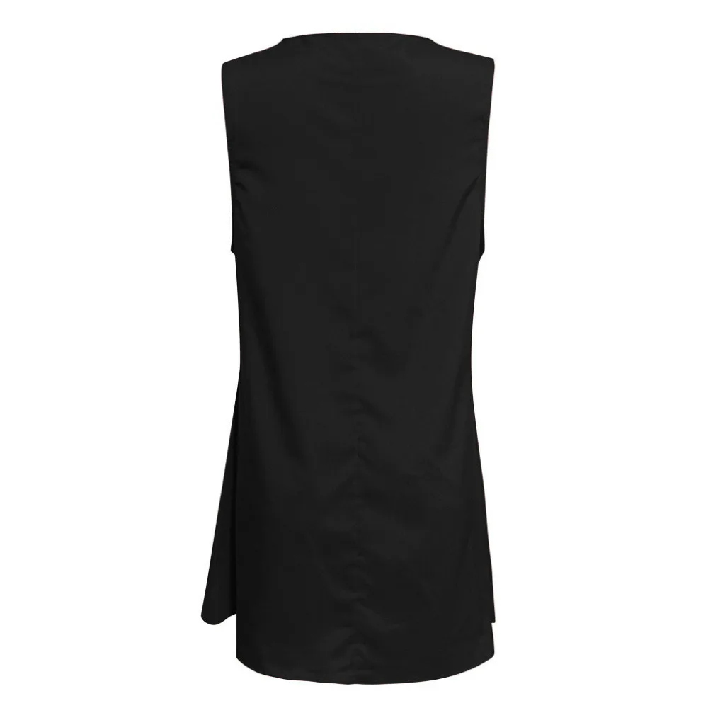 Женское пляжное платье без рукавов с круглым вырезом однотонное повседневное